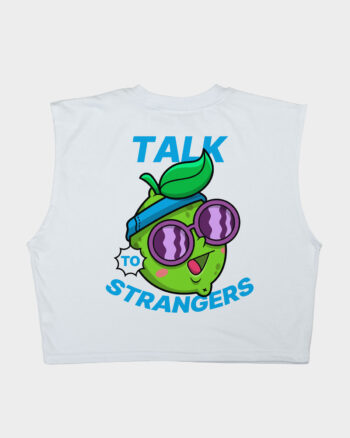 tank top blanco talk to strangers summer club